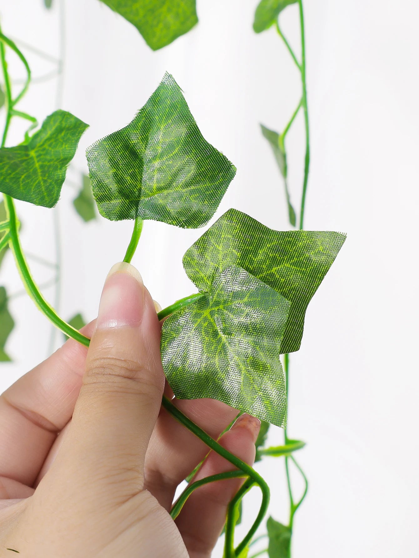 人造植物绿色常春藤叶藤蔓灯串悬挂假植物装饰家居婚礼派对花园装饰电池供电