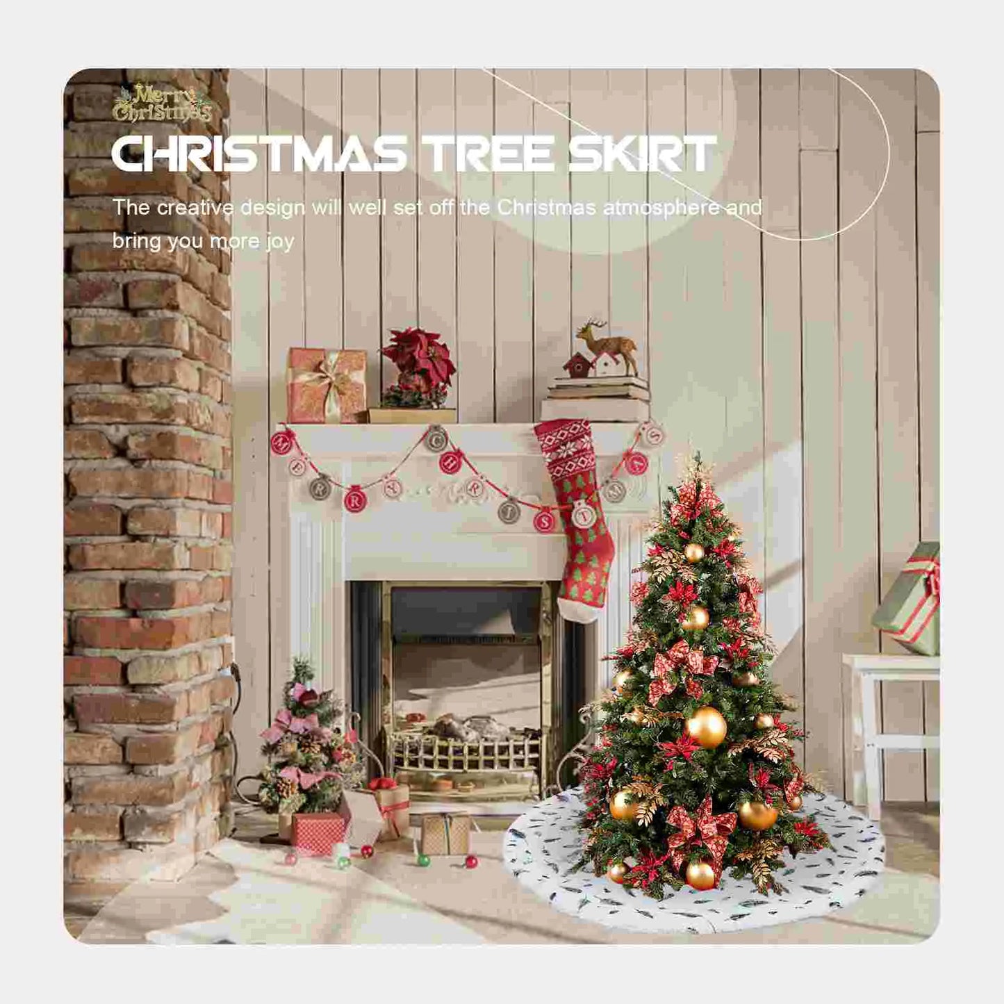 Tree Skirt Christmas Decor Living Room Decoration Supply Essential Decorations Xmas Cloth Plush Ornament Design Bar