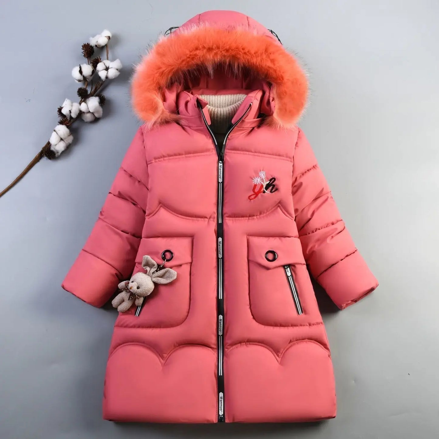 Children Down Coat Winter Teenager Thickened Hooded Cotton-padded Parka Coat Kids Warm Long Jackets Toddler Kids Outerwear