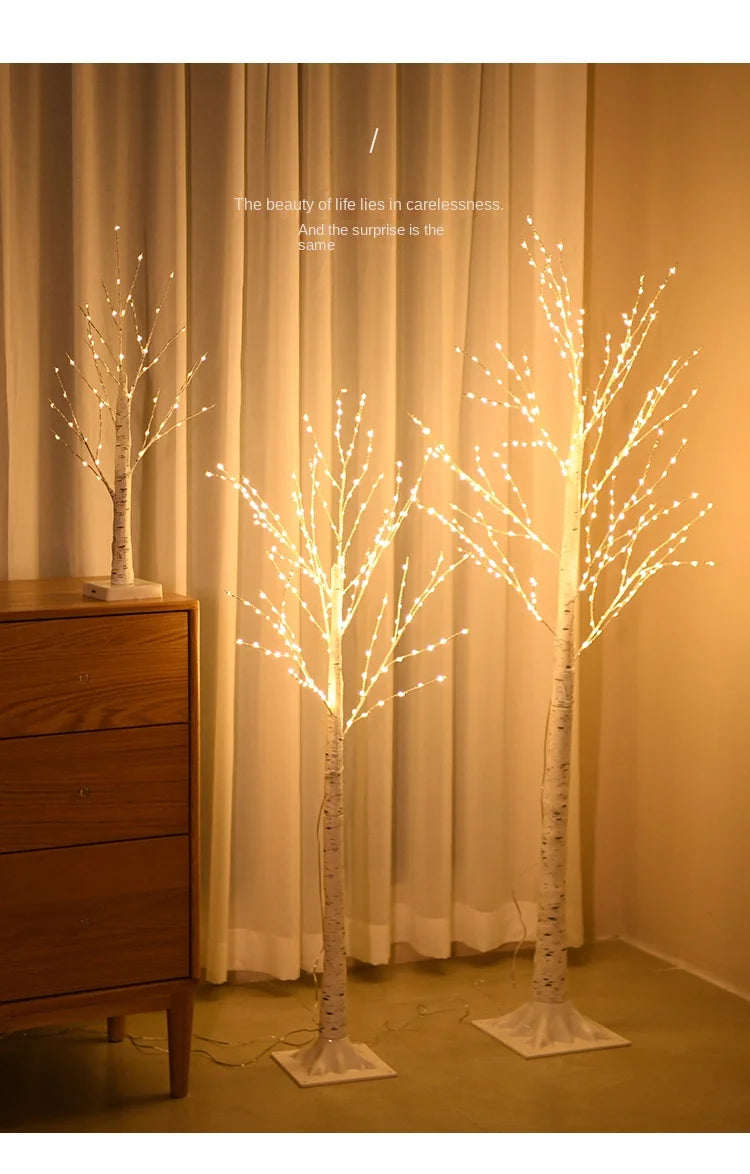 Christmas Decoration LED Birch Tree Bedroom Light for Landscape Luminous Decoration New Year DIY Decor Christmas Tree Party Gift