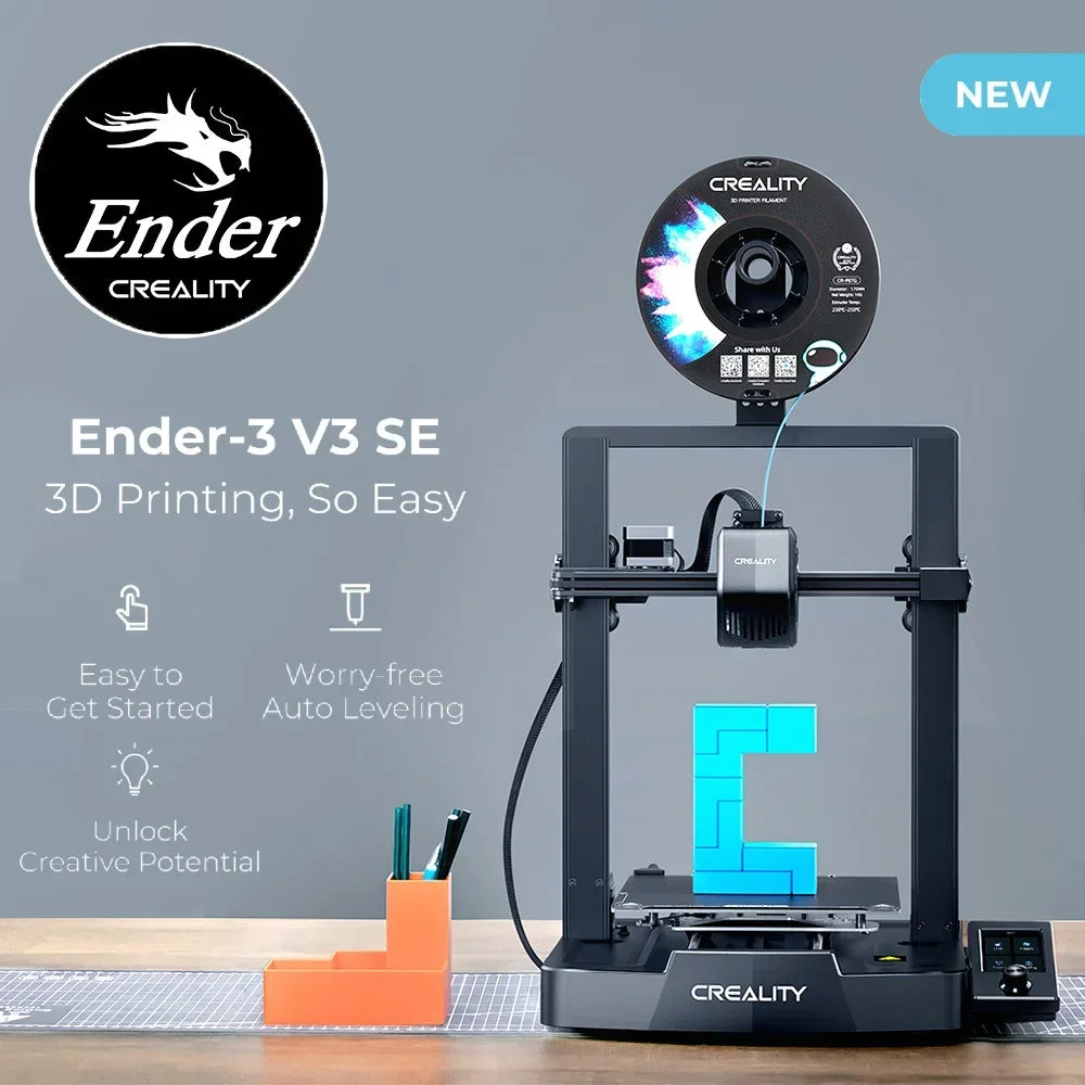 طابعة Creality 3D Ender-3 V3 SE Sprite Direct Extrusion سرعة طباعة أسرع 250 مم/ثانية شاشة IU مزدوجة المحور Z CR Touch Y Optica