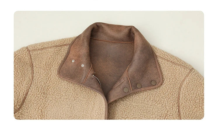 CHIC VEN Women's Jackets Thick Warm Solid Suede Reversible Jacket Motorcycle Outer Coat Loose Female Overcoat Winter Autumn 2023