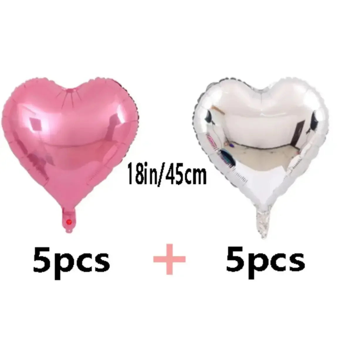 10pcs 18inch Rose Gold Love Heart Shape Foil Balloons Wedding Birthday Party Decorations Aluminum Foil Ballons Air Balls Globos