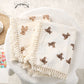 Cute Bear Muslin Squares Cotton Baby Blanket for Newborn Plaid Infant Swaddle Blanket Babies Accessories Bed Summer Comforter