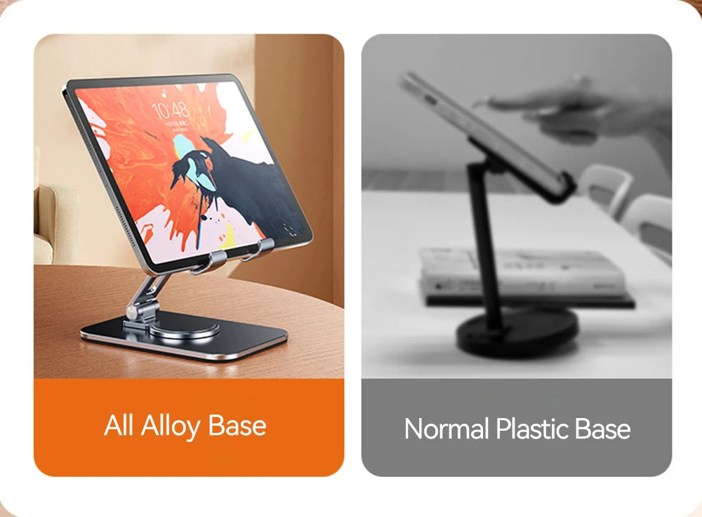 حامل لوحي قابل للتعديل والطي 360 درجة، حامل لهاتف iPad وSamsung وXiaomi وLenovo وHuawei، حامل لوحي