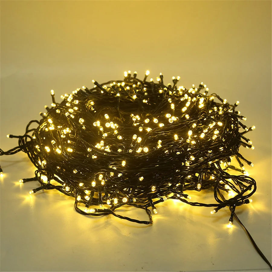 Outdoor 8 Modes 50M 500 LED Christmas Fairy String Lights for Party Wedding Garland Xmas Tree Garden Decoration Holiday Lighting