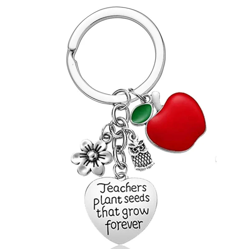 6/8pcs Teacher Keychain Teacher Appreciation Gifts Birthday Valentine's Day Christmas Gifts for Teachers Thank You Gifts