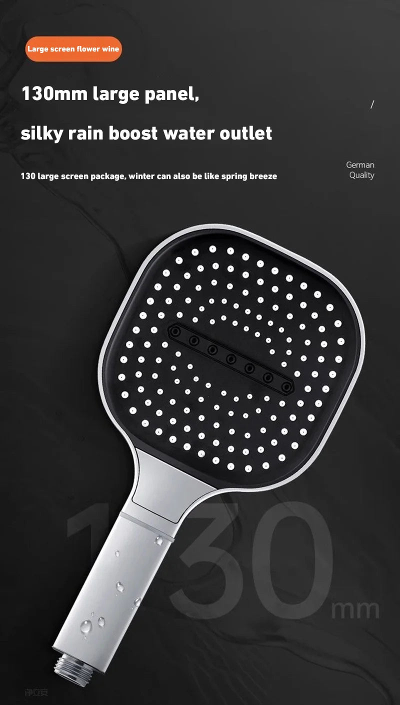 New 13CM Large Panel 3 Modes Shower Head High Pressure Water Massage Shower Head With Filter Element Bathroom Accessories 2024