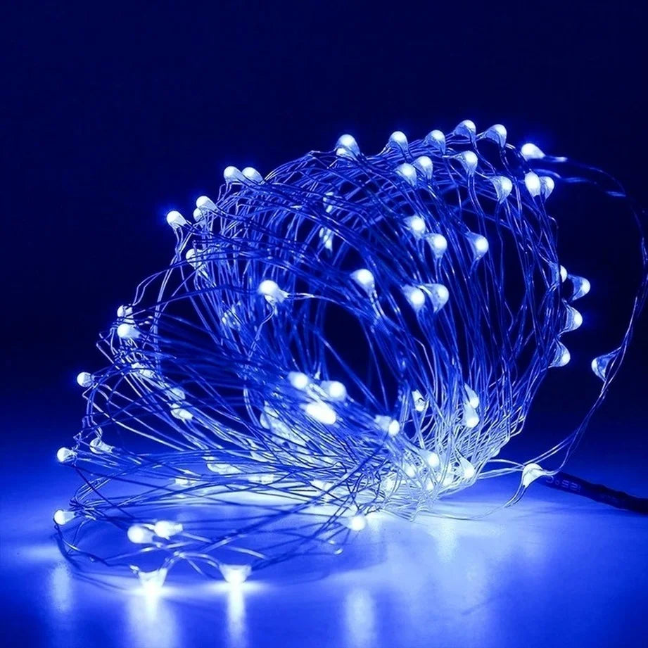 6Pcs 1M 2M 3M 5M Copper Wire LED String lights Holiday lighting Fairy Garland For Christmas Tree Wedding Party Decoration Lamp