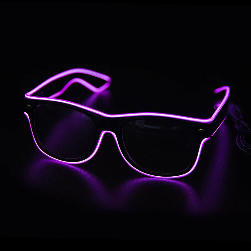 Led Glasses Neon Party Flashing Glasses EL Wire Glowing Gafas Luminous Bril Novelty Gift Glow Sunglasses Bright Light Supplies