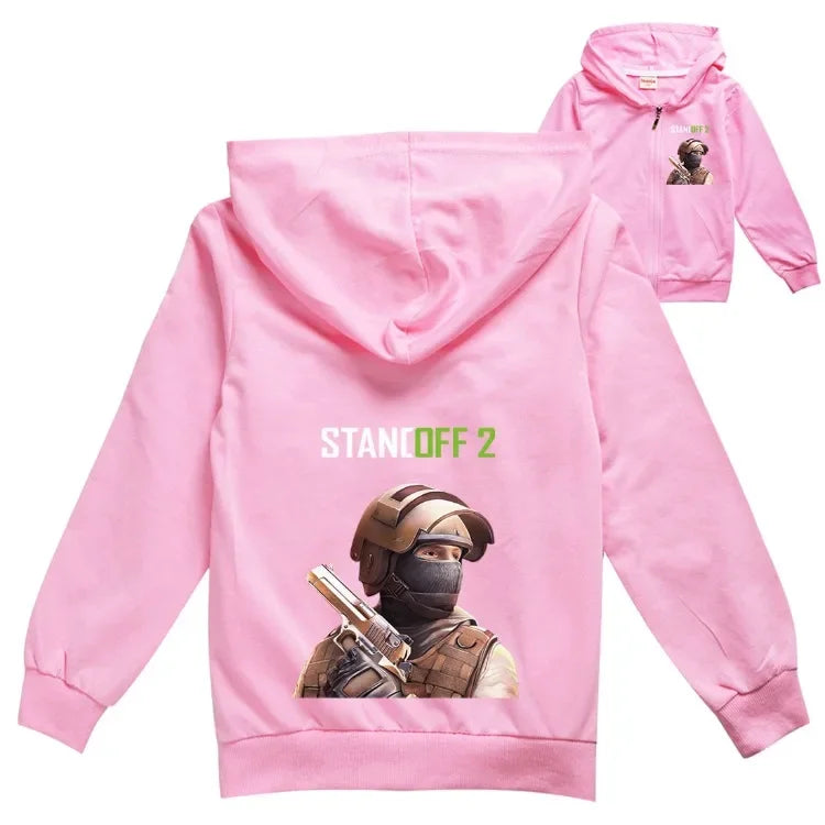 Shooting Game Standoff 2 Hoodie Kids Stand Off Clothes Teenager Boys Zipper Jacket Children Pullover Sweatshirt Girls Hoody Coat