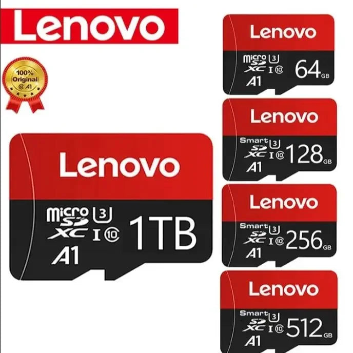 بطاقة ذاكرة فلاش TF Micro TF Mini SD أصلية من Lenovo بسعة 1 تيرابايت 256 جيجابايت 512 جيجابايت 128 جيجابايت 64 جيجابايت للهاتف/الكمبيوتر/الكاميرا شحن مباشر