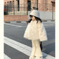 Coats 2023 Wintre New Girls Plush Thickening Children Clothing Versatile Furs Cotton Fashion Outerwear Simple Warm