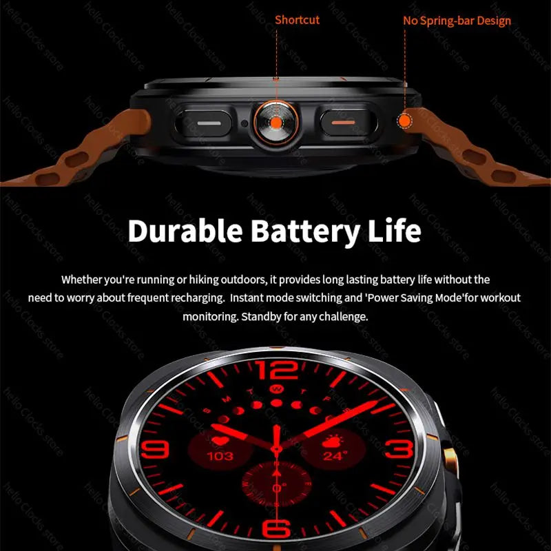 For Samsung Galaxy Smart Watch 7 Ultra Smartwatch 2024 AMOLED GPS Navigation Compass NFC Control Bluetooth Call Clock Men Women