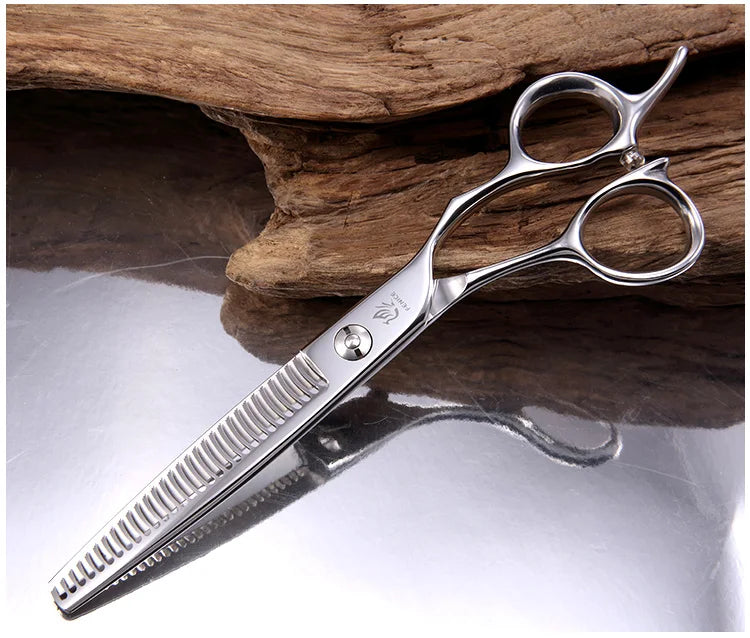 Fenice Professional Japan 440c 6.5/7.0 inch pet dog grooming thinning scissors toothed blade shears thinning rate about 35%