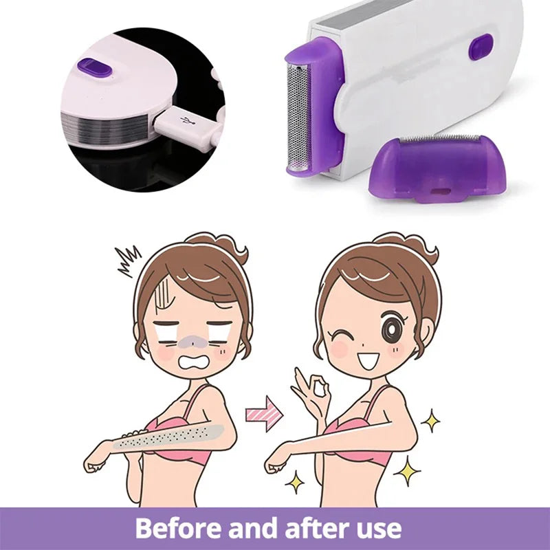 Painless Hair Removal Kit Laser Touch Epilator Usb Rechargeable Women Body Face Leg Bikini Hand Shaver Hair Remover Appliances