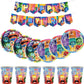 Disney Inside Out 2 Party Decorations Supplies New Inside Out Theme Tableware Set Happy Banner Backdrop Anxiety Balloons Kit Kid