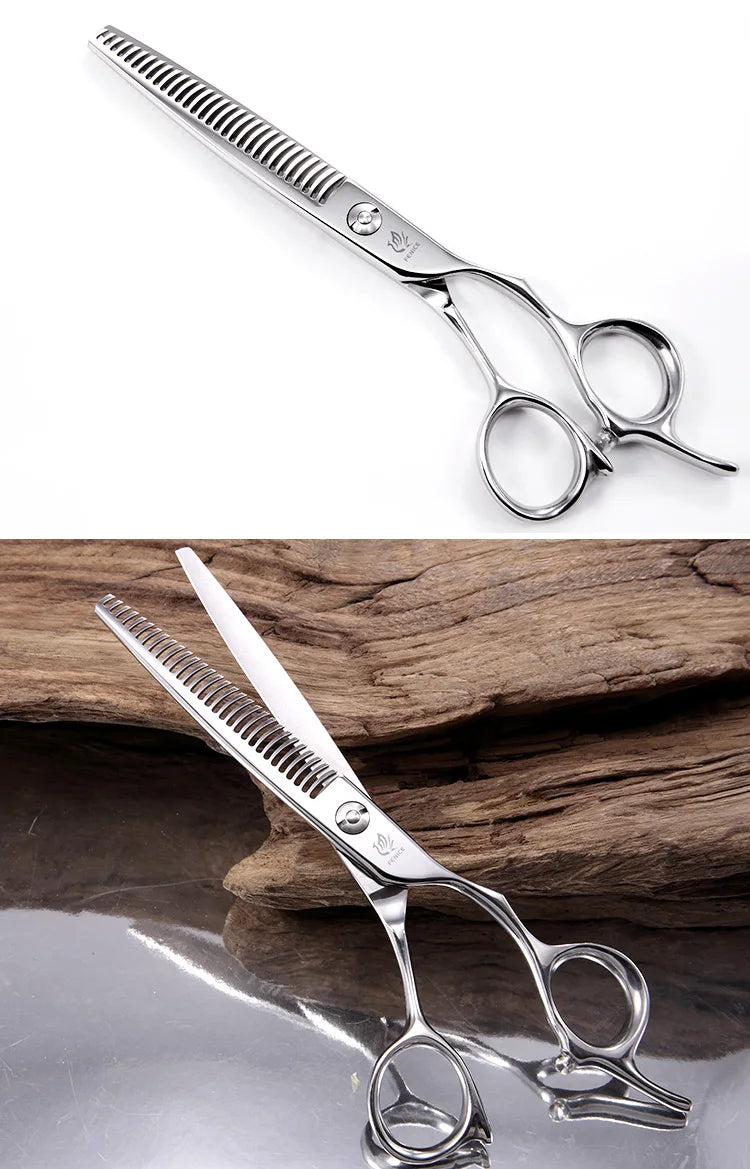 Fenice Professional Japan 440c 6.5/7.0 inch pet dog grooming thinning scissors toothed blade shears thinning rate about 35%