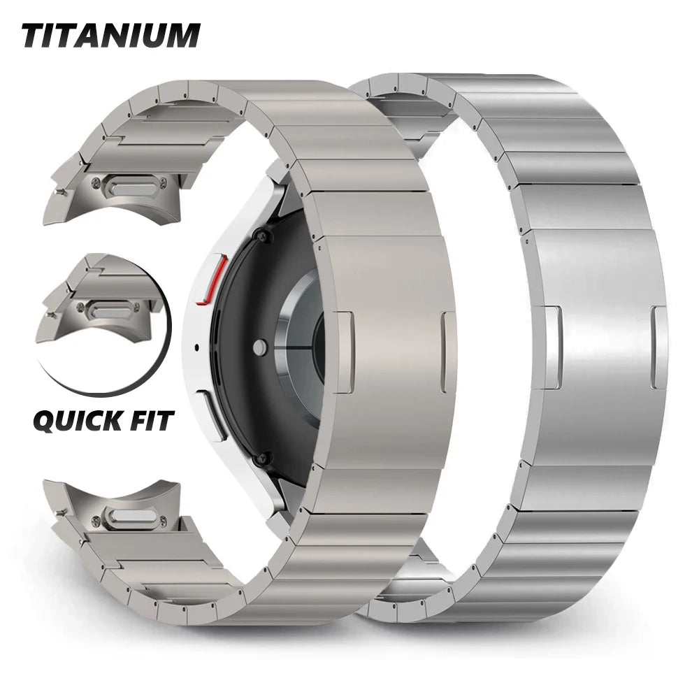 سوار تيتانيوم بدون فجوات لساعة سامسونج جالاكسي 7 FE 6 4 5 برو 44 مم 40 47 43 45 مم سوار سريع التركيب كلاسيكي 42 46 مم