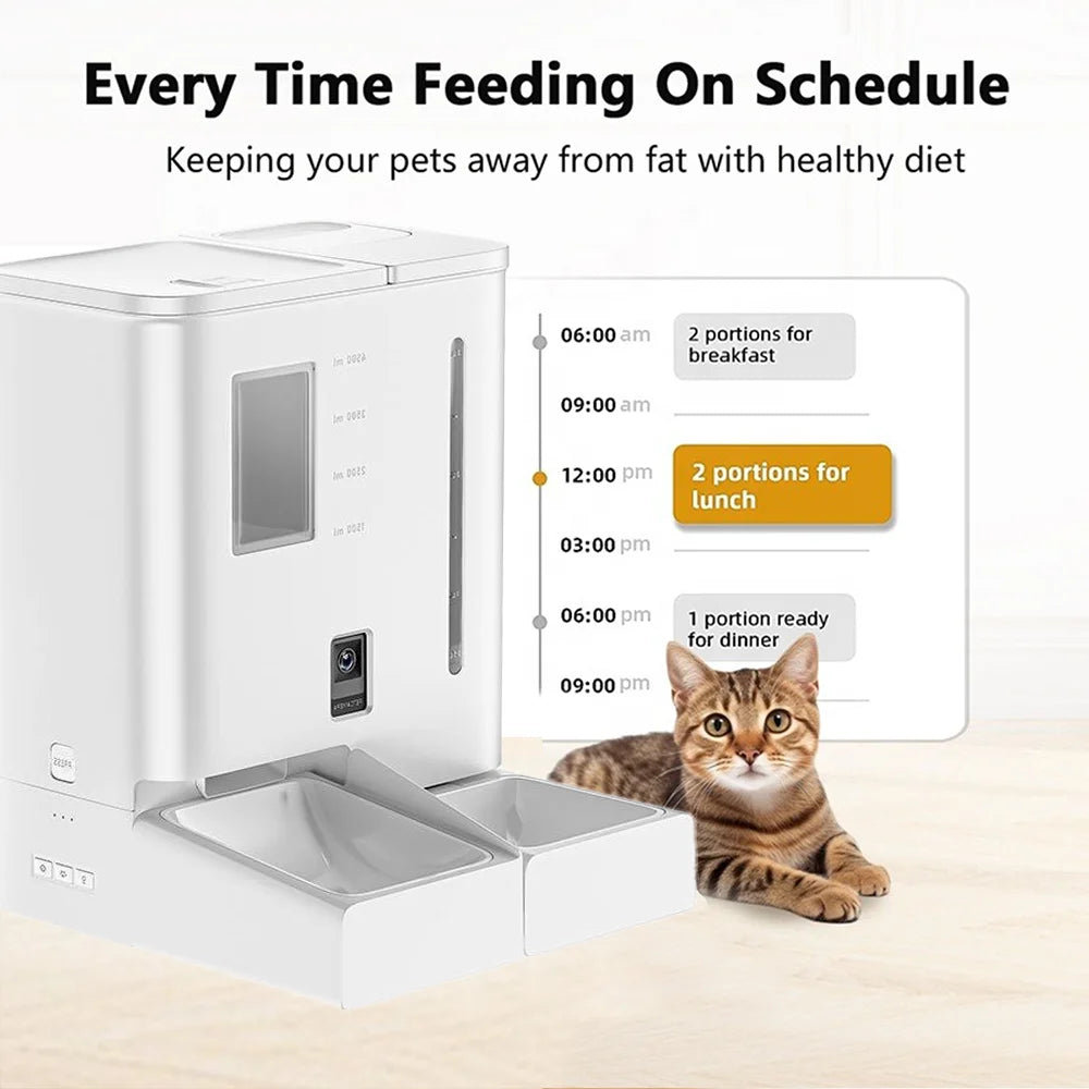 2024 New Smart Pet Food Feeder& Water Fountain With Camera For Cat Dog Pet Auto Feeder 2 in 1 Pet Food Feeder& Water Fountain