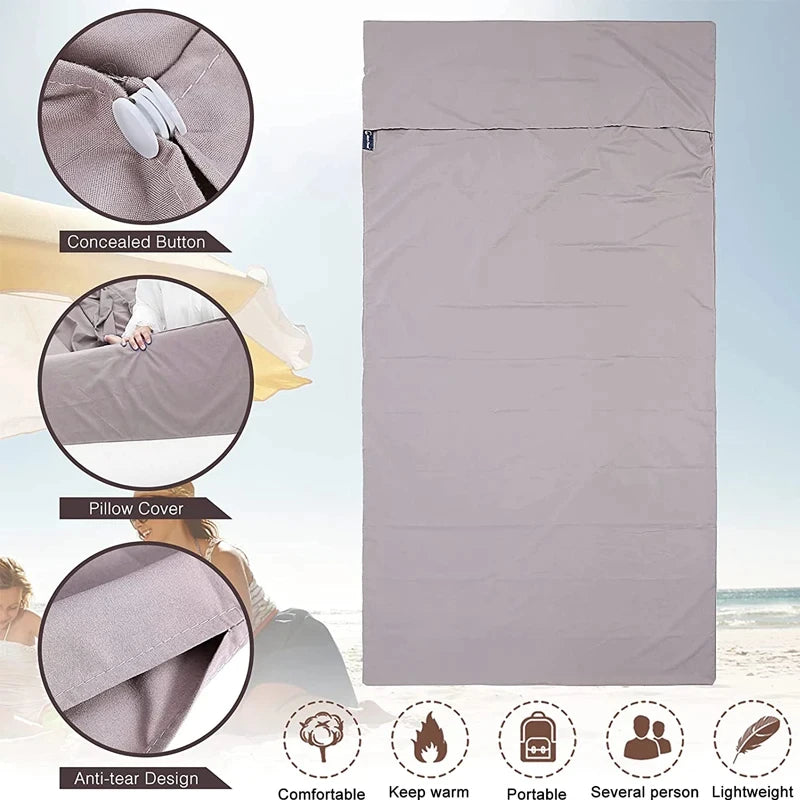 Portable Sleeping Bag Liner 75*210/160*210cm Breathable Sleeping Bag Hotel Travel Sheet Camping Outdoor Sleeping Bag Set