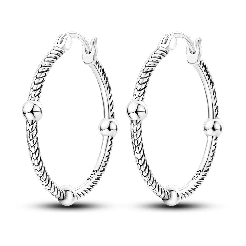 Bulbusbow 925 Sterling Silver Flower Dream Catcher Hoop Earrings for Women