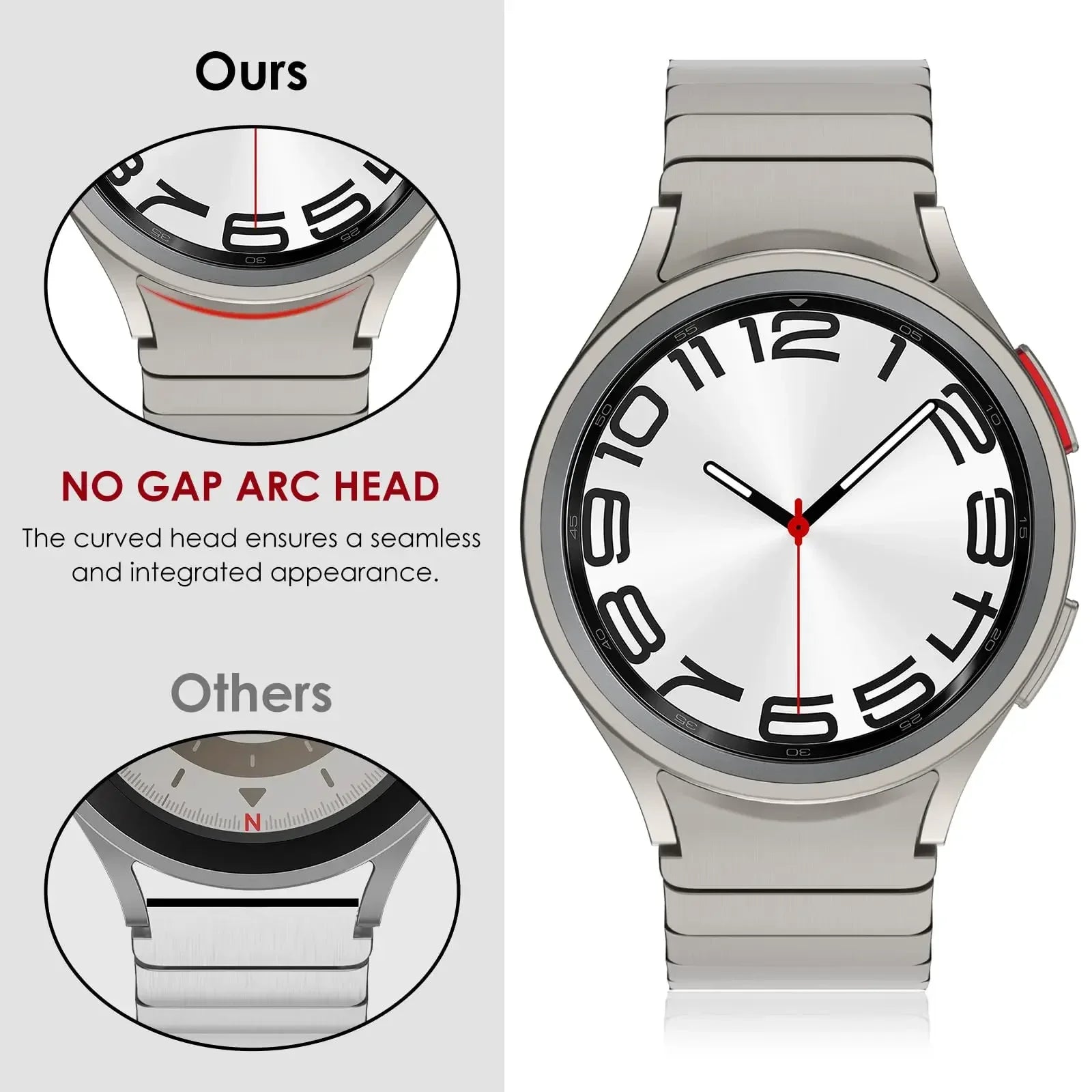 Bulbusbow Stainless Steel Strap for Samsung Galaxy Watch 7/6/5/4 - No Gap Magnetic Band