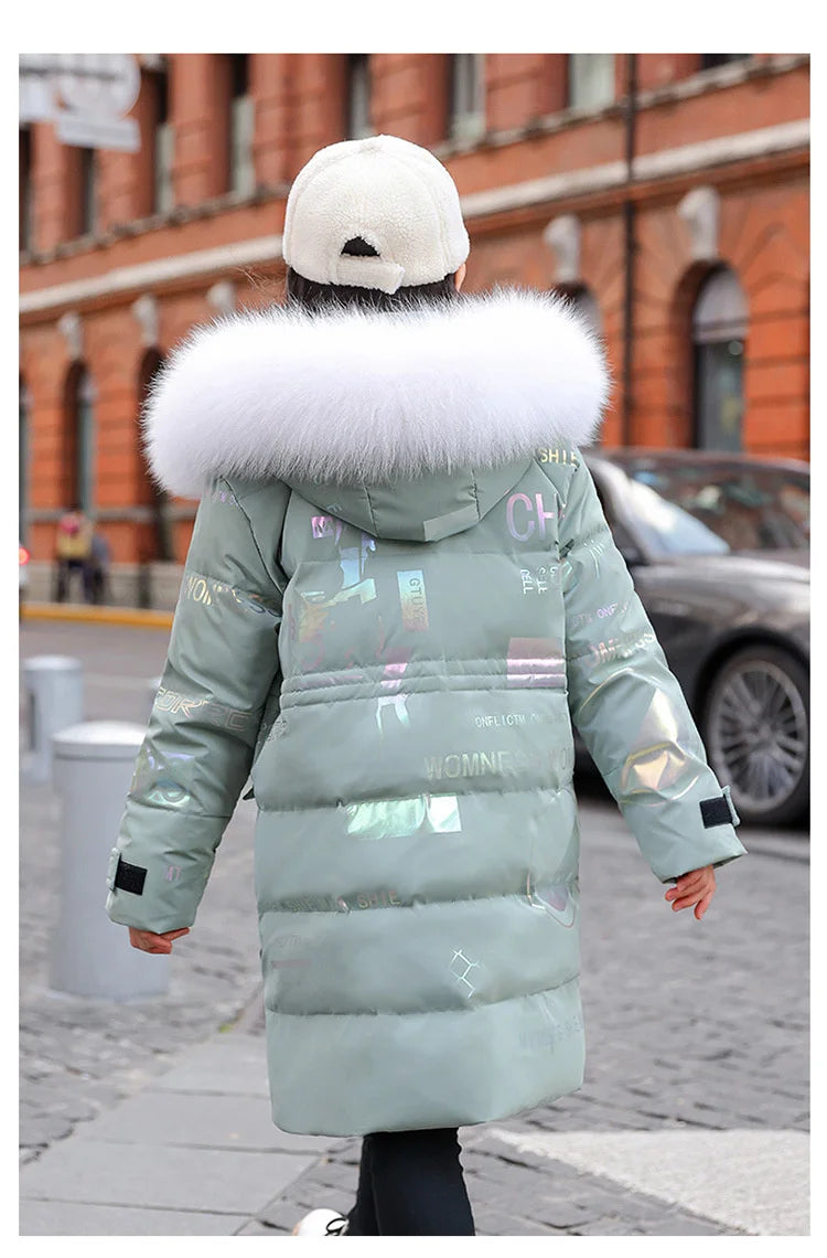 New Winter Down cotton Jacket Girls Waterproof Hooded Coat Children Outerwear Clothing Teenage 5-16Y clothes Kids Parka Snowsuit