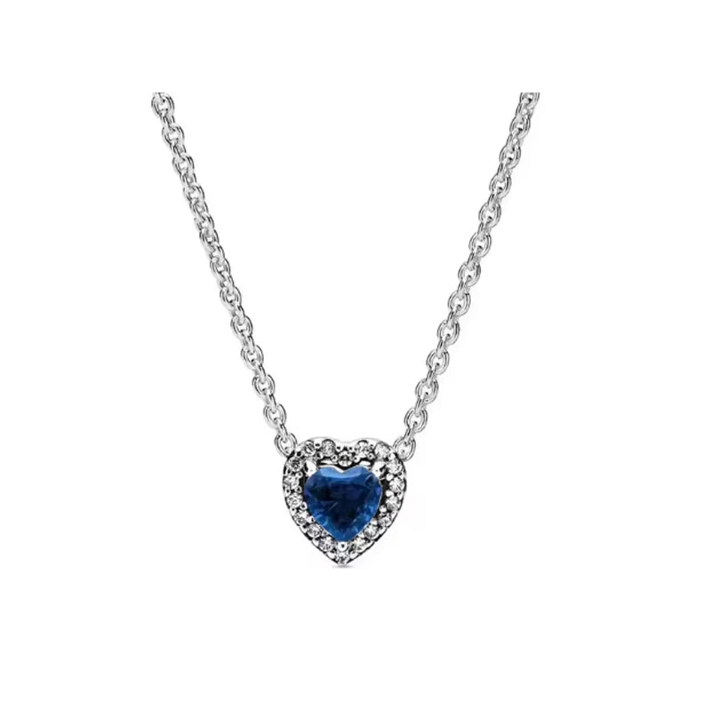 925 sterling silver women's high-quality fashionable heart-shaped necklace suitable for original Pandora pendant DIY gift