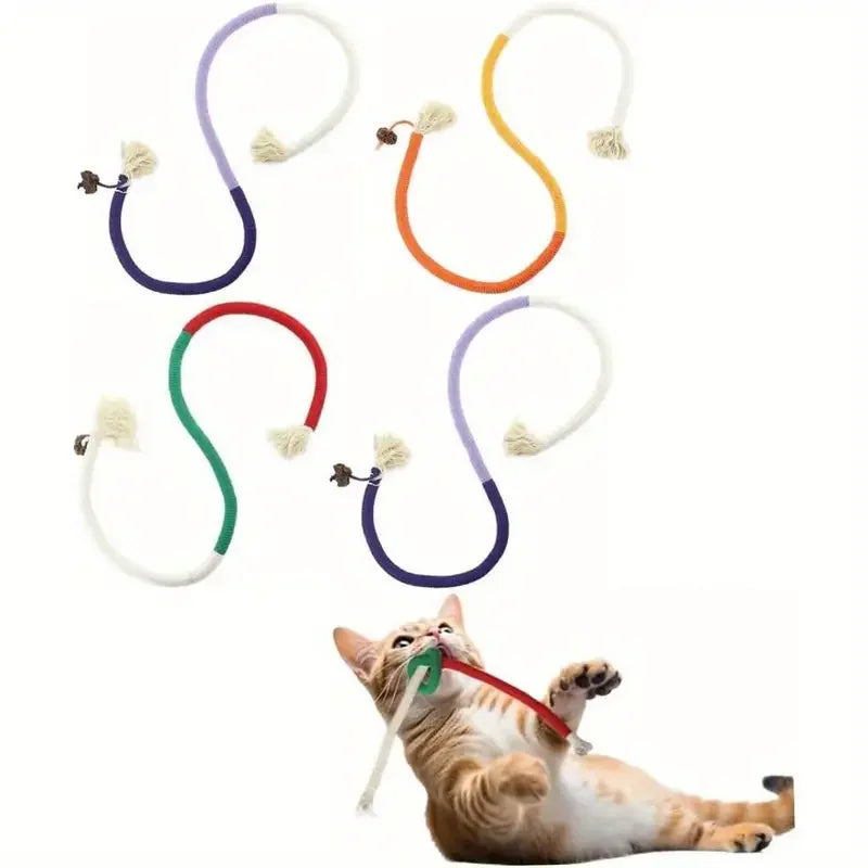 Cat Toys Silvervine Cat Teaser Toy Interactive Molar Cotton Rope Toys Clean Mouth Kitten Play Toy Cat Toys Silvervine Cat Teaser