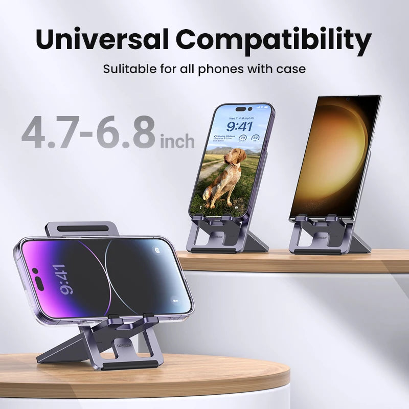 【New-in Sale】UGREEN Phone Holder Aluminum Desk Phone Stand For iPhone 16 15 14 Pro Xiaomi Samsung  Mobile Phone Support Tablet