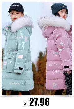 2024 Winter Down Jacket for Girl clothes Kids Overalls Snowsuit Baby Boy over coat Toddler New Year Clothing Set parka real fur