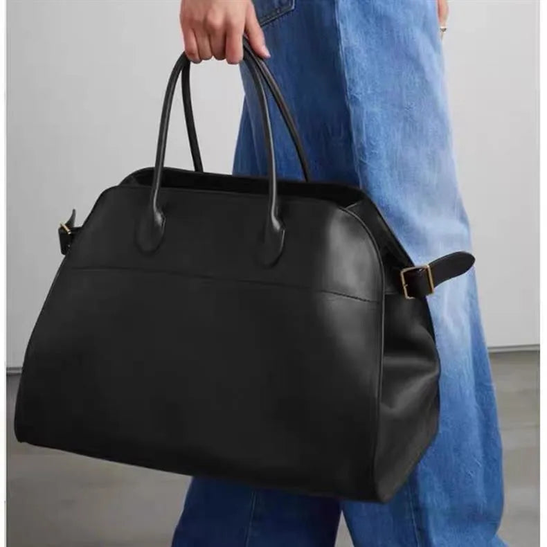 Tote Women's Bags Fashion Women's Bags Head Layer Cowhide Line Bags Dong Jie same Large Capacity Commuter Handbag