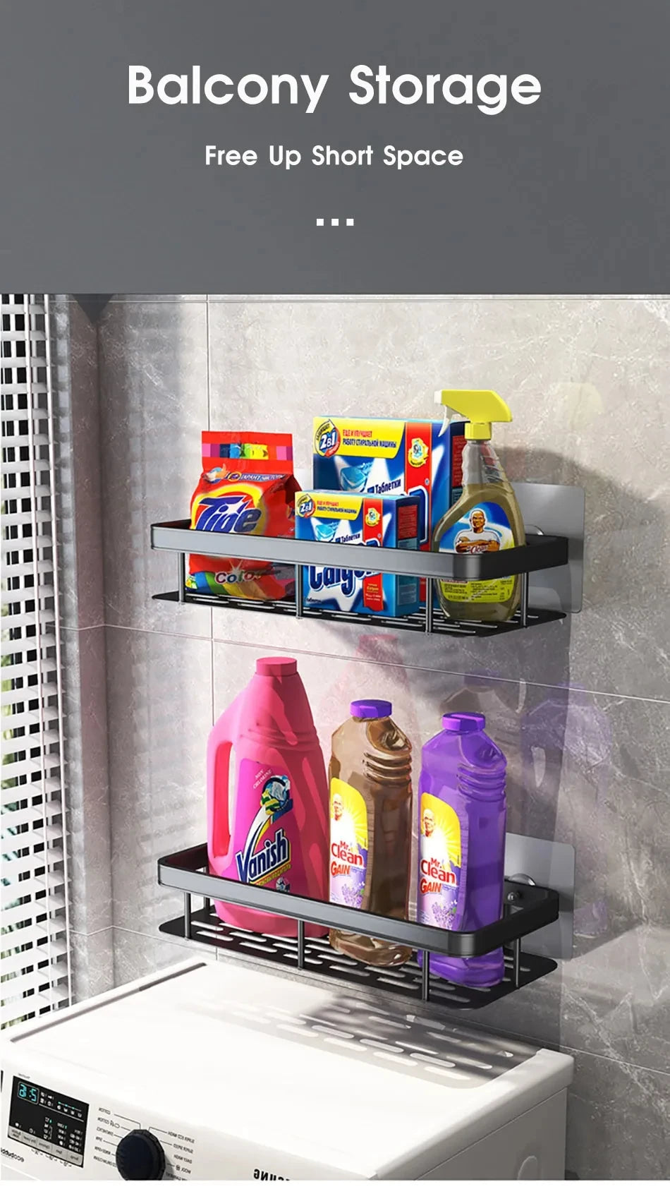 Bathroom Shelf Kitchen Storage Rack No Drill Shelves Wall Mount Corner Shelf Shower Holder For WC Organizer Bathroom Accessories