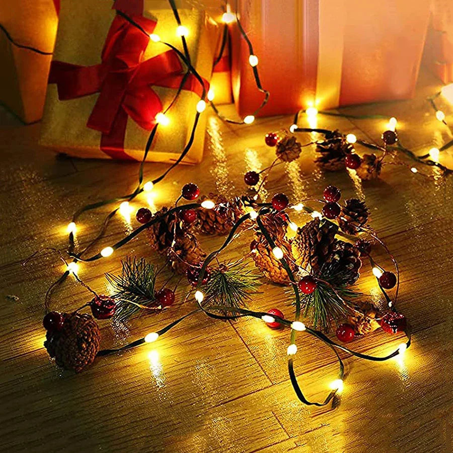 Outdoor 8 Modes 100M 800LEDs Christmas Fairy Lights Garland Waterproof Leather Wire String Lights for Party Wedding Patio Decor