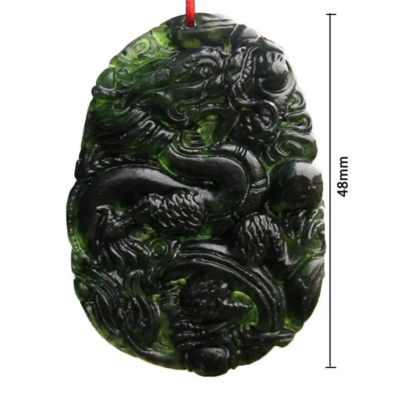 Christmas Gift Chinese Natural Black Green Jade Pendant Dragon Shaped Handmade Jade Office Crafts Desk Ornament Good Luck Amulet