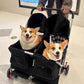 Two-seater pet cart,two-bedroom bed cart,ultra-light foldingdetachable and washable cat and dogwidened nursingout-going pet cart