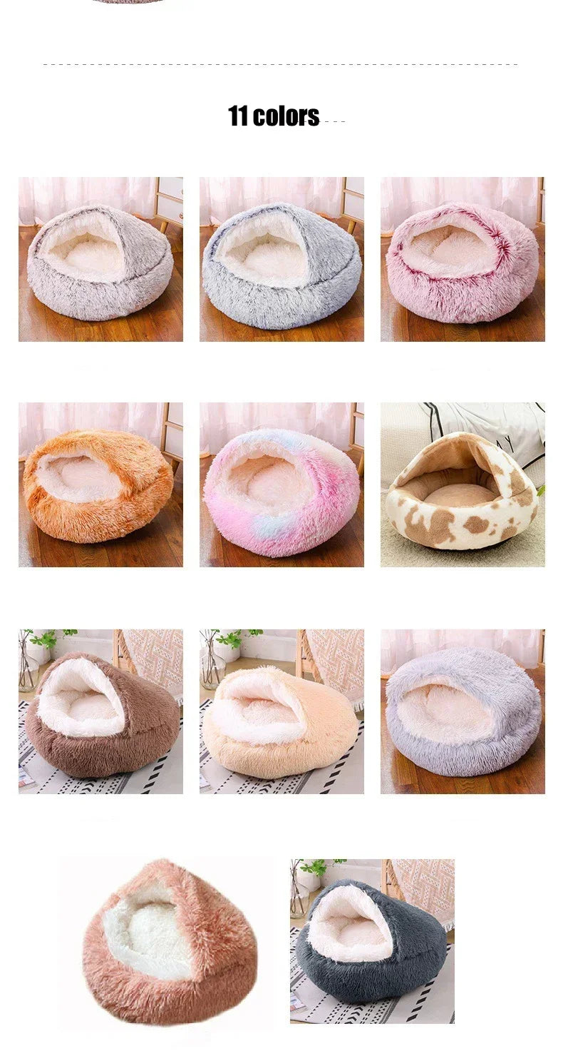 winter dog Plush Round Bed Pet Mattress Warm Soft Comfortable Basket Cat Dog Sleeping Bag Nest for Small Dogs Medium dogs cat