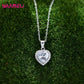 Romatic Birthday Valentines Day Gift Luxury 925 Sterling Silver Color Jewelry Sets Cubic Zircon Heart Ring Necklace Earrings