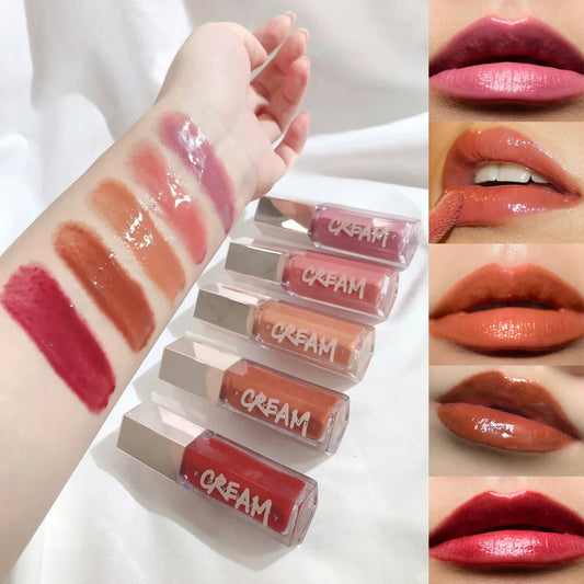 FB Gloss Bomb Cream&Heat Color Drip Lipgloss Glitter Moisturizing Plumper Long Lasting Lipgloss Makeup Liquid Lipstick 9ml