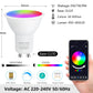 Smart Life Bluetooth WIFI GU10 RGB 220V LED Light Bulb Dimmable Tuya APP Group Alexa Google Home Voice Control Timing Spotlights