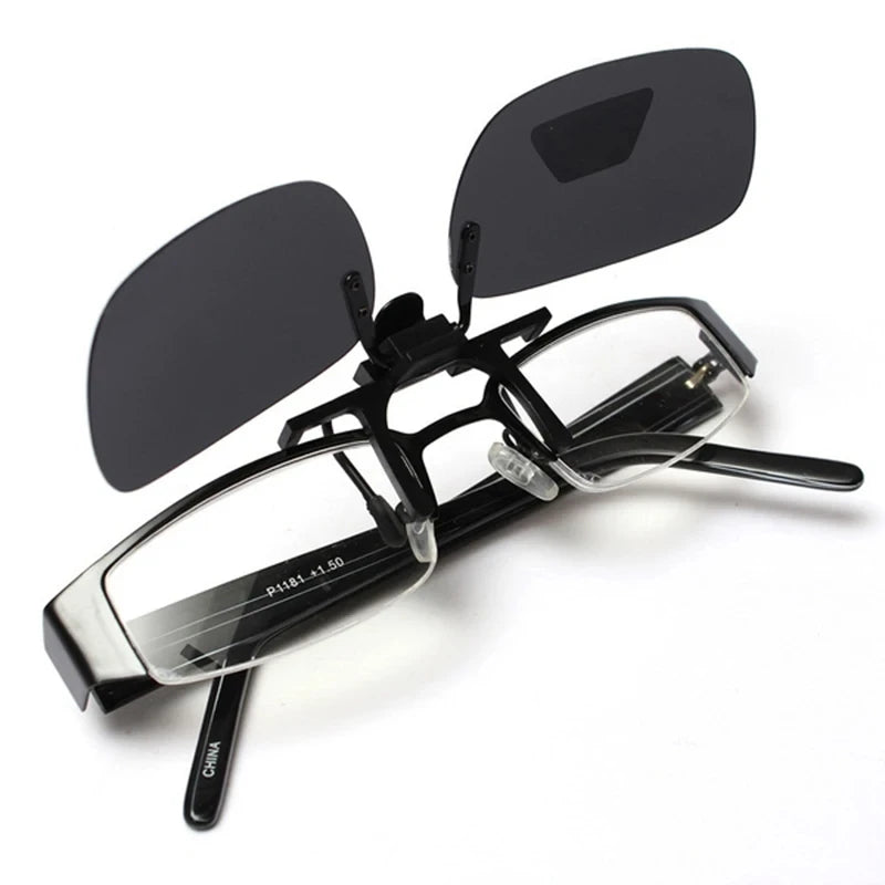 4 Color Grey Lenses Polarized Sunglasses Clip On Flip Up UV 380 Driving Fishing Night Vision Glasses Clips