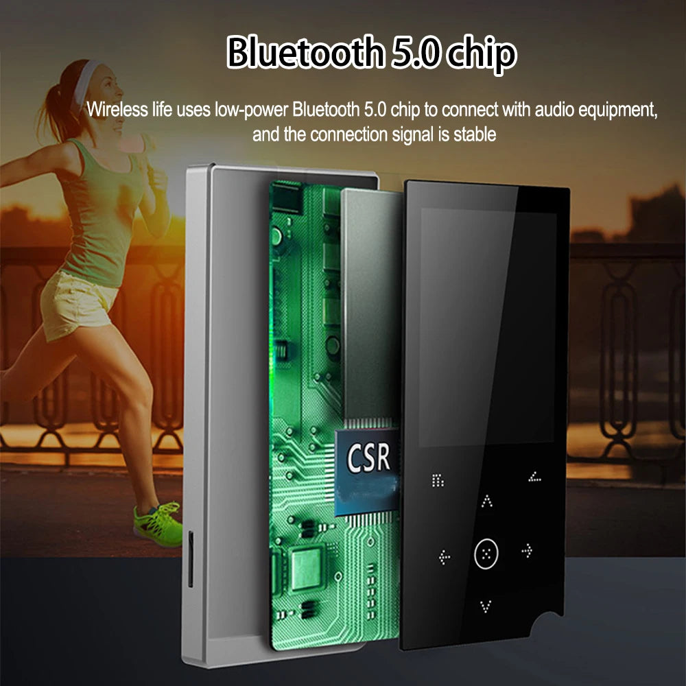 New Bluetooth 5.0 Lossless MP3 Music Player HiFi Portable Audio Walkman with FM/eBook/Recorder/MP4 Video Player 2.4 inch Screen