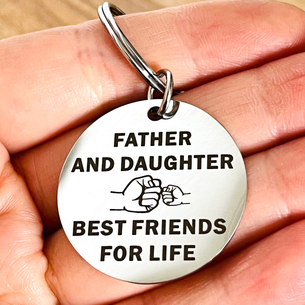 Father and Daughter Father's Day Keychain Daughter Necklace Set Gift for Dad Daughter Daughter Keyring Necklace Gift for Dad