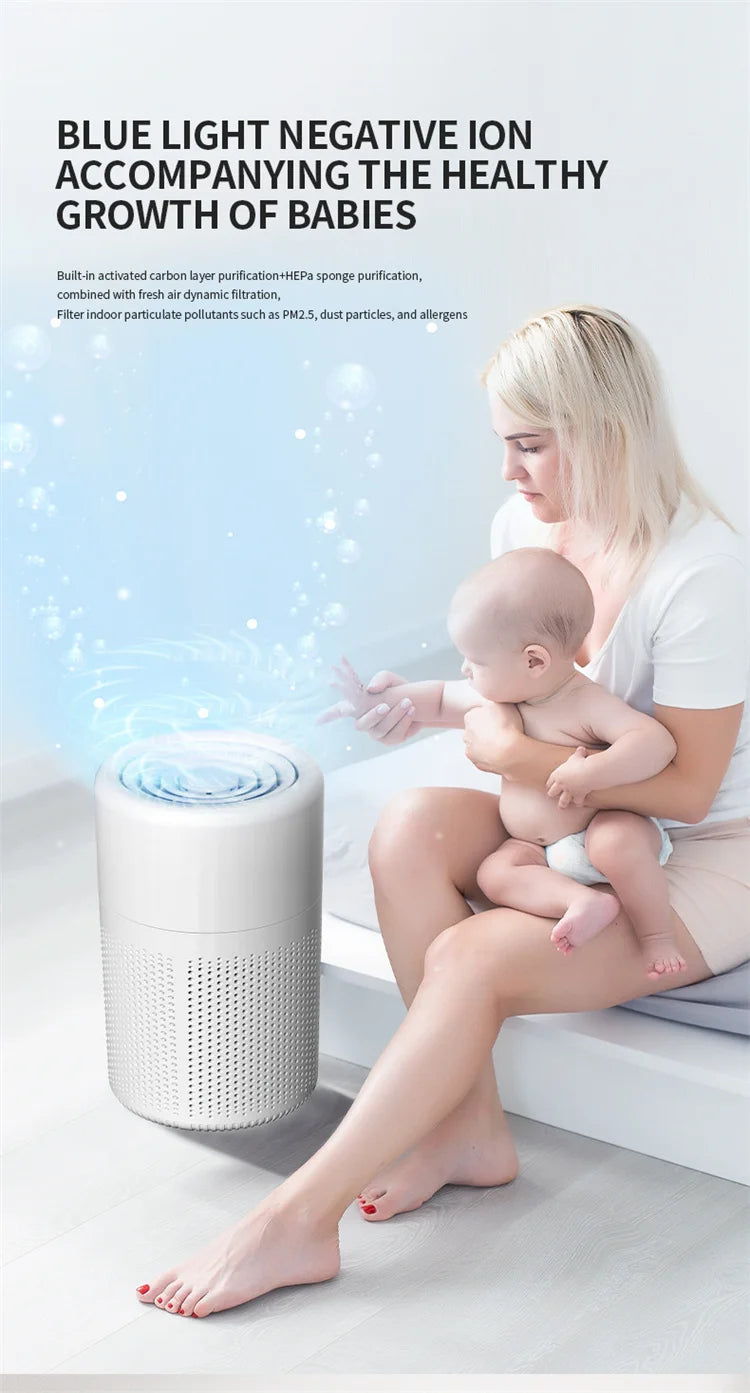 Xiaomi Youpin New Desktop Air Purifier Filter Negative Ion Purification Sterilization Deodorizing Portable Car Freshener Home