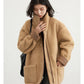 CHIC VEN Women's Jackets Thick Warm Solid Suede Reversible Jacket Motorcycle Outer Coat Loose Female Overcoat Winter Autumn 2023