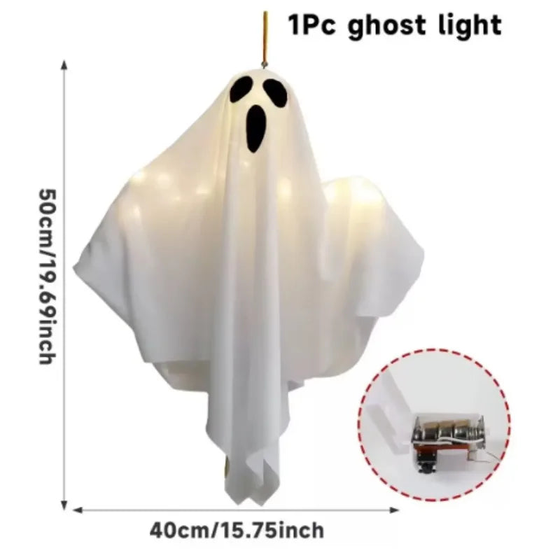 Halloween LED Glow Ghost Home Indoor Outdoor Decoration Party Supplies 2024 Haunted House Bar Hanging Horror Props with Lights