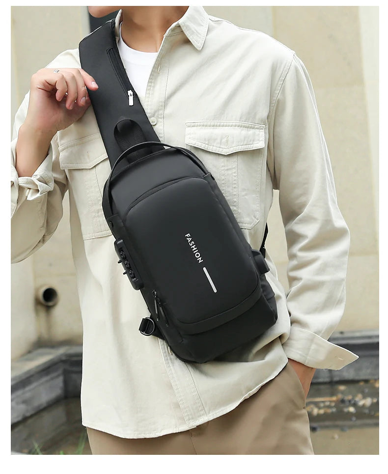 Fashion Men's Chest Bag Waist Packs High Quality Oxford Crossbody Bag Chest Pack Anti-theft Design Men's Handbag Shoulder Bag