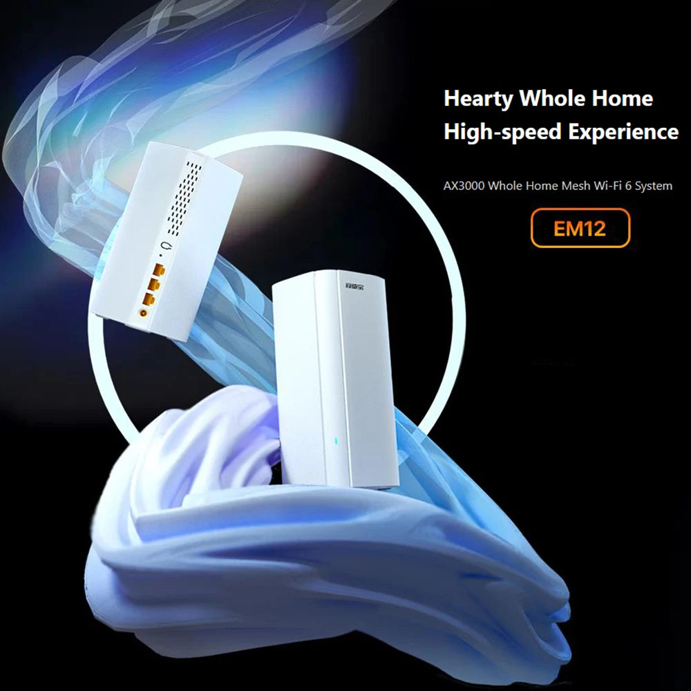 Tenda AX3000 WiFi6 Mesh 系统 EM/MX12 无线路由器 Wi-Fi6 Mesh WiFi 路由器，覆盖范围高达 7000 平方英尺。Wifi 范围扩展器 WIFI 6 Mesh