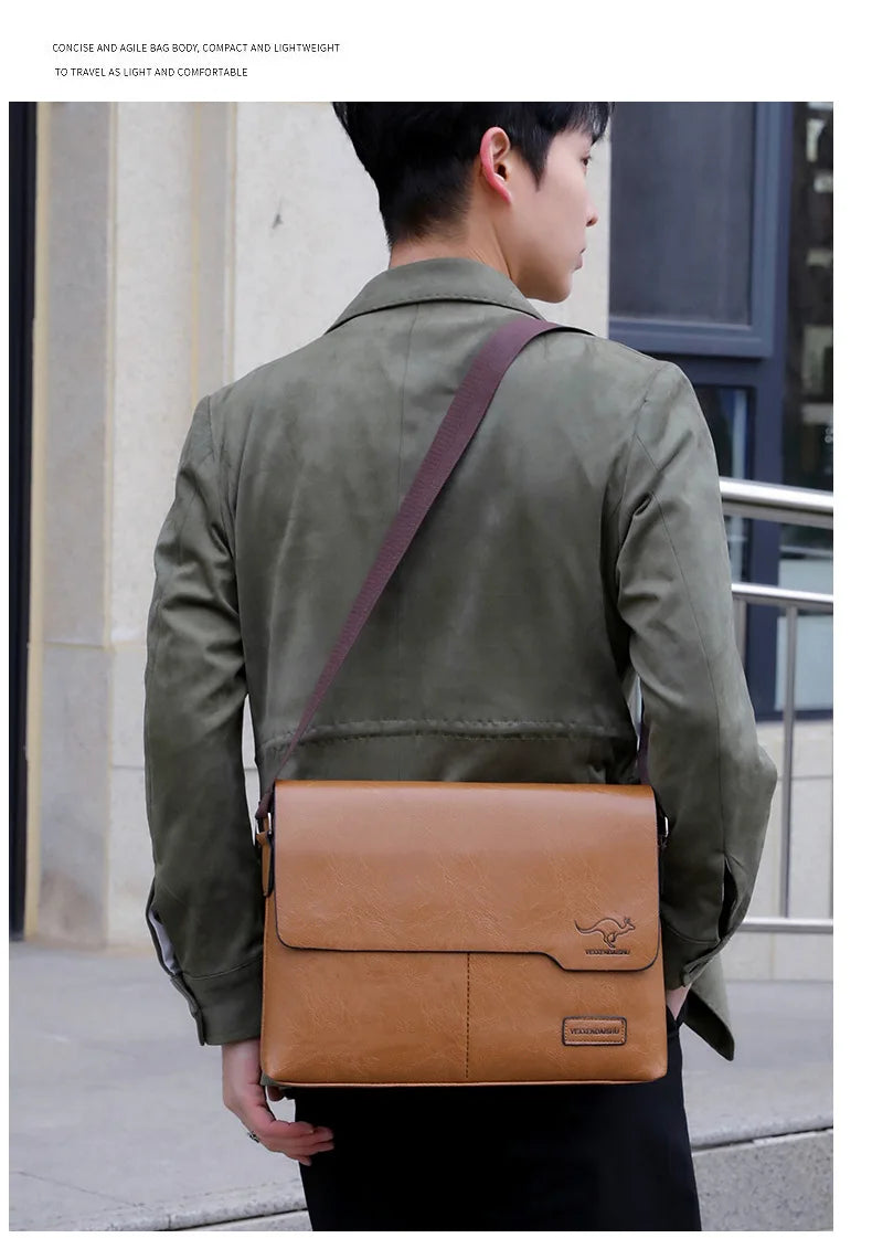 Luxury Brand Men Shoulder Bag For IPAD Leather Business Handbag Men Messenger Bag Large Side Sling Bag Fashion Man Crossbody Bag